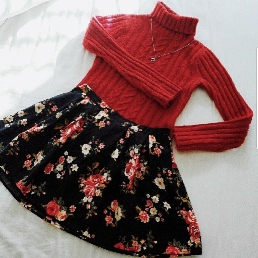 Warm Red Knit Sweater